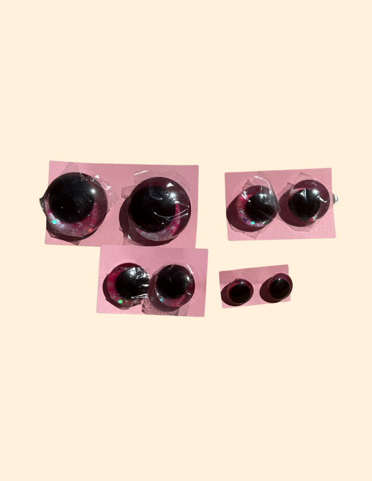 Pink Glitter Safety Eyes